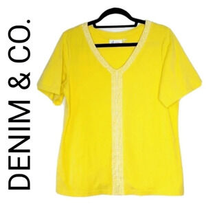 DENIM & CO. SHIRT - YELLOW